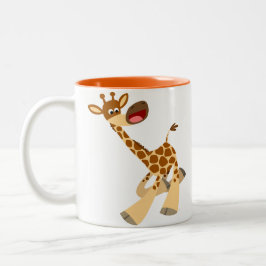 Cute Tecknad Ambling Giraffe Mugg