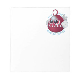 Cute Tecknad Anglerfish med text Anteckningsblock