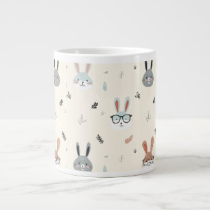 Cute tecknad animal ansikte jumbo mugg