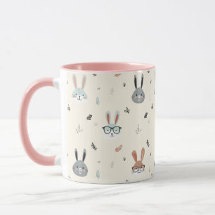 Cute tecknad animal ansikte mugg