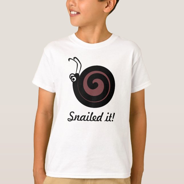 Cute Tecknad Animal Snailed It FUNNY Kids T Shirt (Framsida)