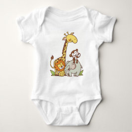 Cute Tecknad Animals - Giraffe, Lejon och apa T Shirt