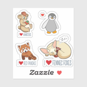 Cute Tecknad Animals Klistermärken