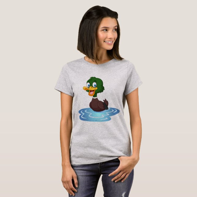 Cute Tecknad Anka T Shirt (Hel framsida)