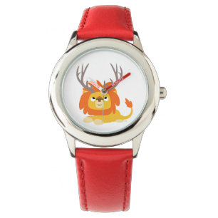 Cute Tecknad Antlated Lejon Watch Armbandsur