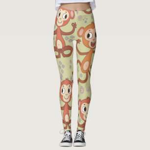 Cute Tecknad-apor Leggings