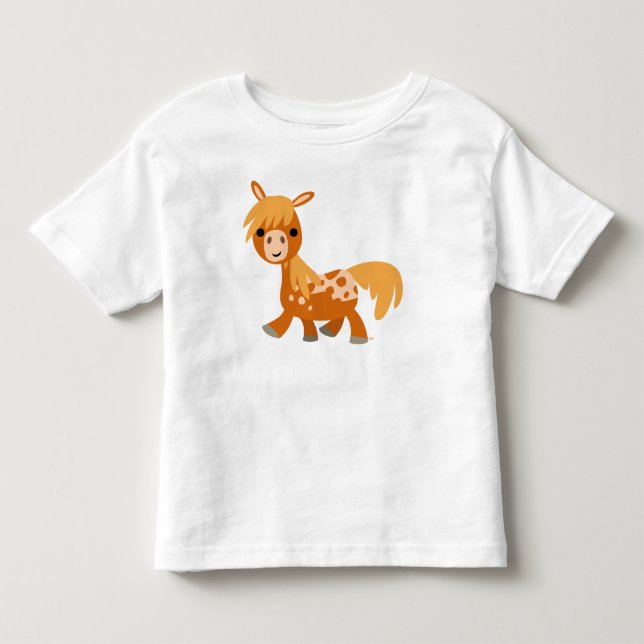 Cute Tecknad Appaloosa Pony-children T-shirt (Framsida)