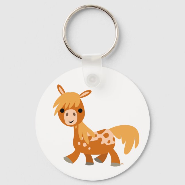 Cute Tecknad Appaloosa Pony Keychain Nyckelring (Framsida)