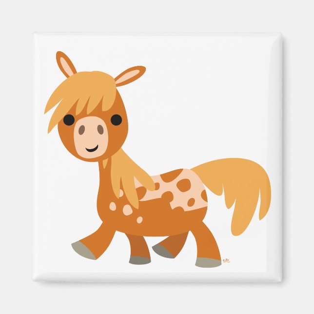 Cute Tecknad Appaloosa Pony magnet (Framsidan)