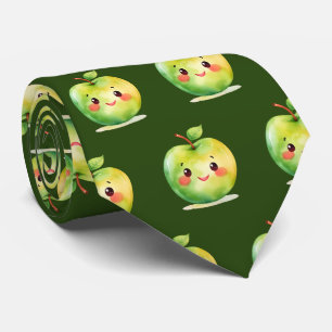 Cute tecknad äpple i rutorna mönster slips