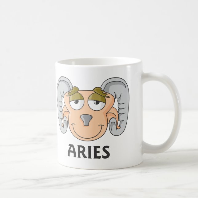 Cute Tecknad Aries Ram Kaffemugg (Höger)