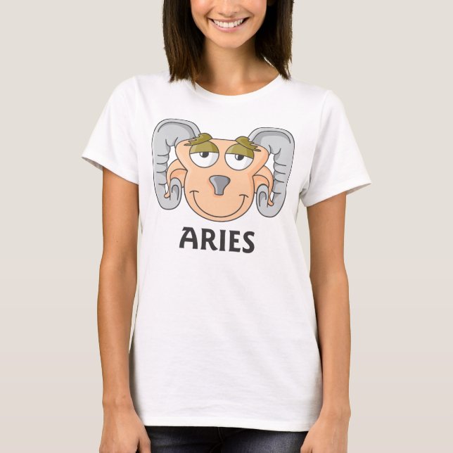 Cute Tecknad Aries Ram Tee Shirt (Framsida)