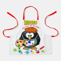 Cute-tecknad-artist på jobbet, barn