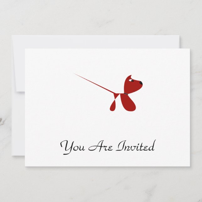 Cute Tecknad av marionen hund Inbjudningar (Framsida)