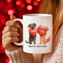 Cute Tecknad av Puppy Holding Hearts Valentine