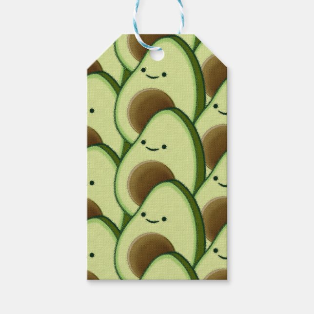 Cute Tecknad Avocado Decorative Presentetikett (Framsidan)
