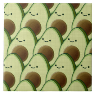 Cute Tecknad Avocado dekorativ individ Kakelplatta