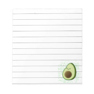 Cute Tecknad Avocado Disted Background Lear Anteckningsblock