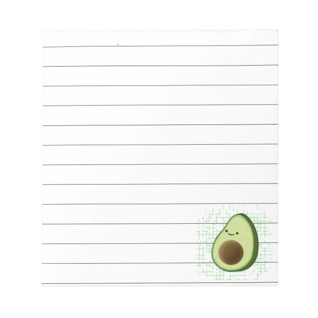Cute Tecknad Avocado Disted Background Lear Anteckningsblock (Framsida)