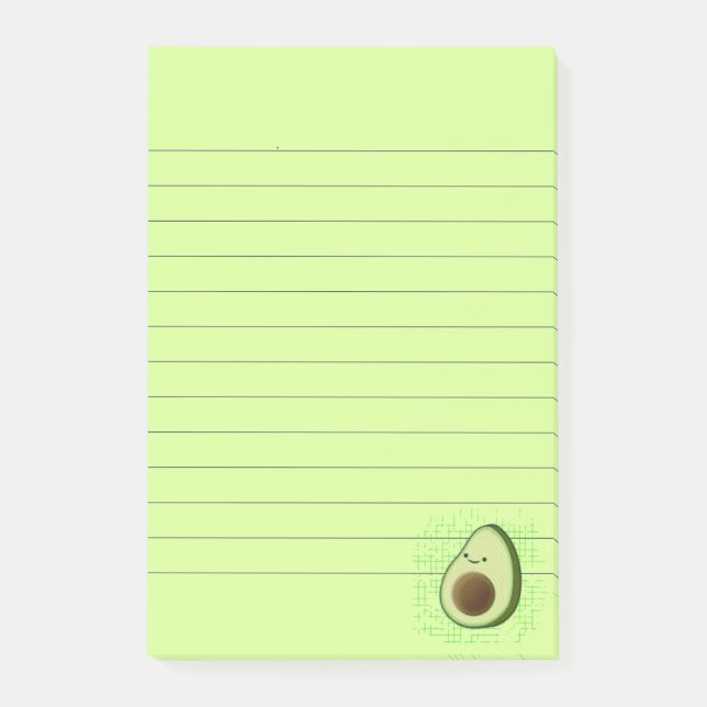 Cute Tecknad Avocado Disted Background Lear Post-it Block (Framsida)