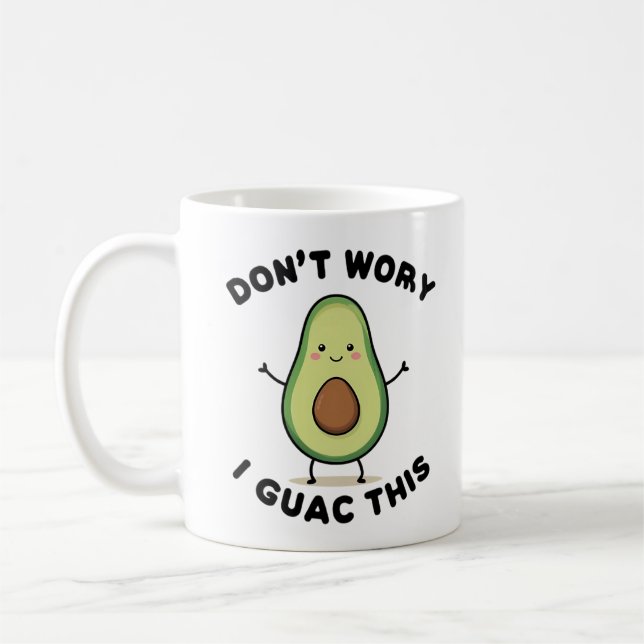 Cute Tecknad Avocado Kaffemugg (Vänster)