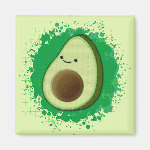 Cute Tecknad Avocado Magnet