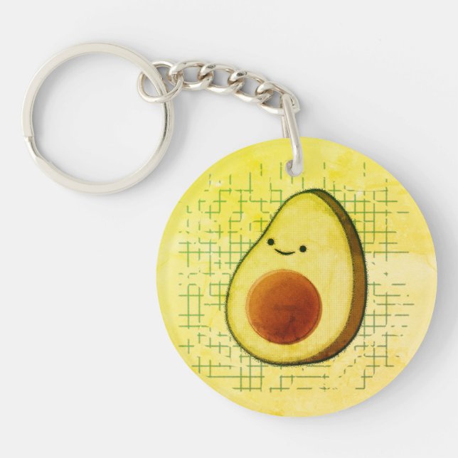 Cute Tecknad Avocado på nedtryckt bakgrund (Framsidan)