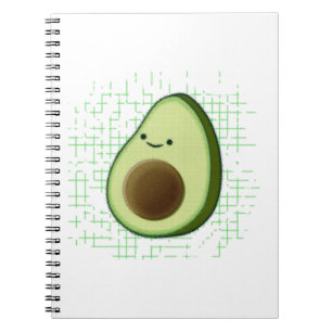 Cute Tecknad Avocado på nedtryckt bakgrund Anteckningsbok