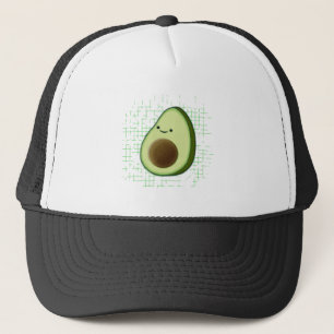 Cute Tecknad Avocado på nedtryckt bakgrund Keps