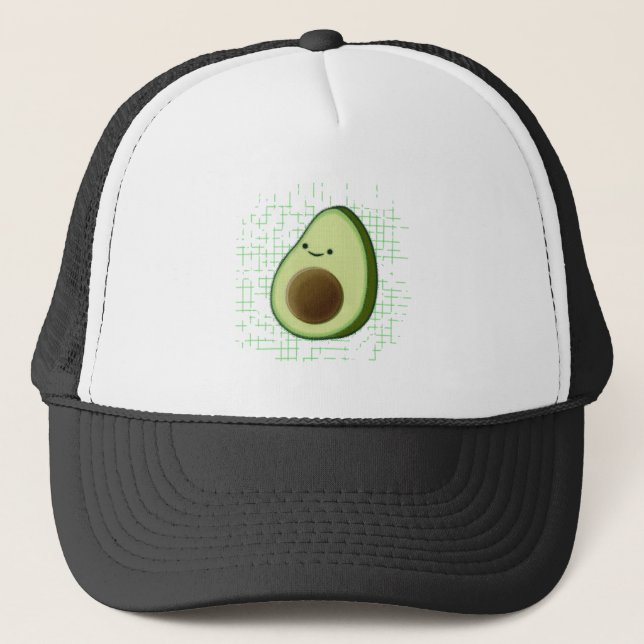 Cute Tecknad Avocado på nedtryckt bakgrund Keps (Framsida)
