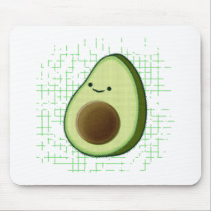 Cute Tecknad Avocado på nedtryckt bakgrund Musmatta