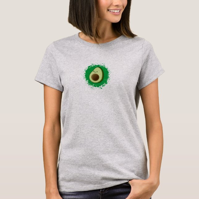 Cute Tecknad Avocado T Shirt (Framsida)