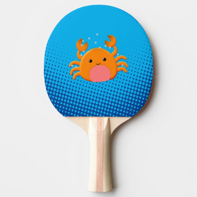 Cute Tecknad Baby Crab Blue Ocean Pingisracket (Framsidan)