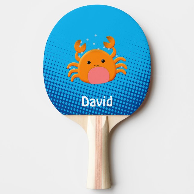 Cute Tecknad Baby Crab Blue Ocean Pingisracket (Framsidan)
