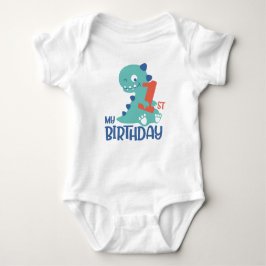 Cute Tecknad Baby Dinosaurs 1:a födelsedag Baby T Shirt