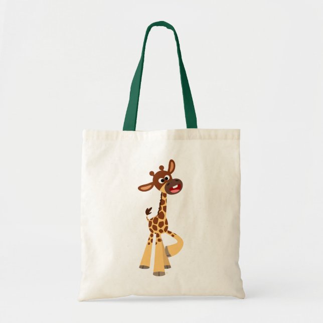 Cute Tecknad Baby Giraffe Bag Tygkasse (Framsidan)
