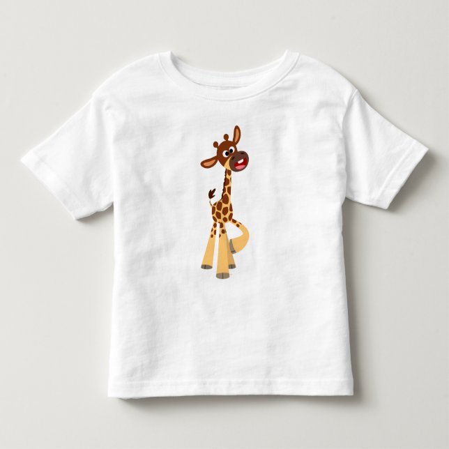 Cute Tecknad Baby Giraffe Children T-Shirt (Framsida)