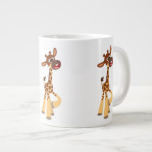 Cute Tecknad Baby Giraffe Jumbo Mugg