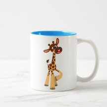 Cute Tecknad Baby Giraffe Mugg
