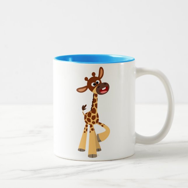 Cute Tecknad Baby Giraffe Mugg (Höger)