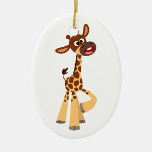 Cute Tecknad Baby Giraffe Ornament