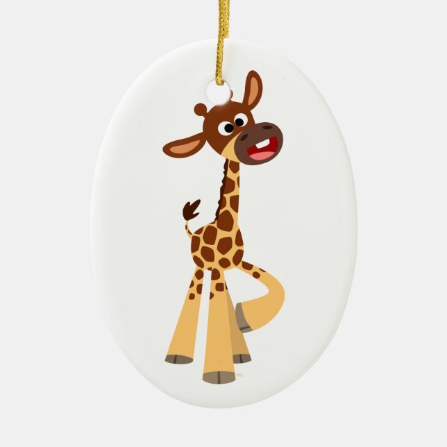 Cute Tecknad Baby Giraffe Ornament (Framsidan)