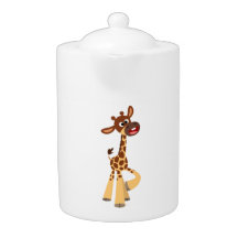 Cute Tecknad Baby Giraffe Tekanna