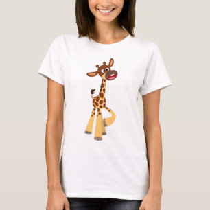 Cute Tecknad Baby Giraffe Women T-Shirt