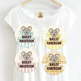 Cute Tecknad Baby Koala Kids Namn Clothing Klistermärke