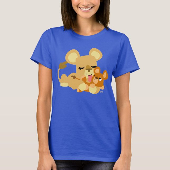 Cute Tecknad Baby Lejon Bath Women T-Shirt (Framsida)