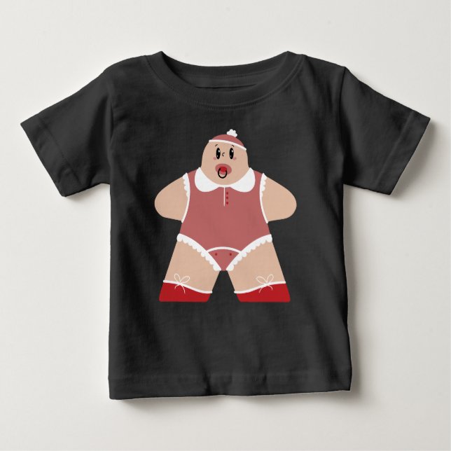 Cute Tecknad Baby med Nappar T Shirt (Framsida)