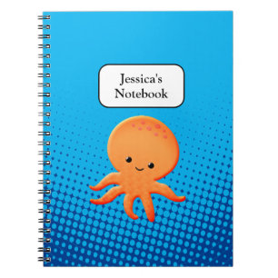 Cute Tecknad Baby Octopus Anteckningsbok
