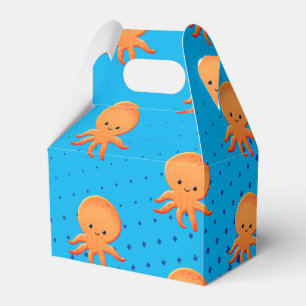 Cute Tecknad Baby Octopus Blue Ocean Presentaskar