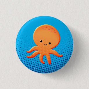 Cute Tecknad Baby Octopus Knapp